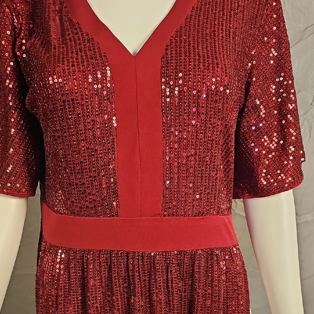 Grace Karin Red Sequin Dress - Picture 3 of 9